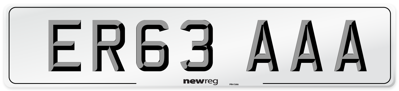 ER63 AAA Number Plate from New Reg